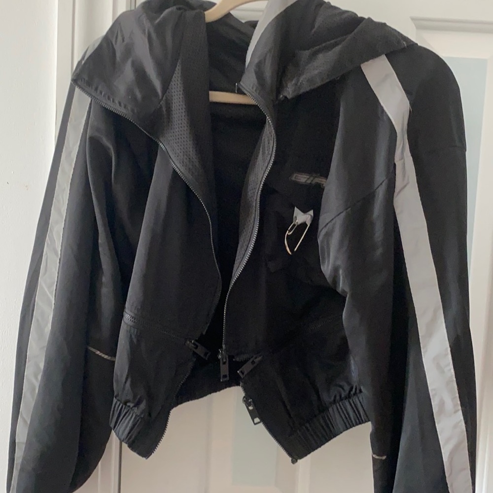 Cropped black I am Gia jacket with stripe